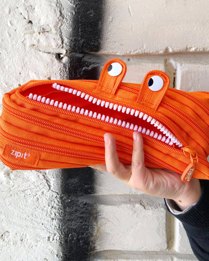 ZIPIT Orange Monster Pencil Case