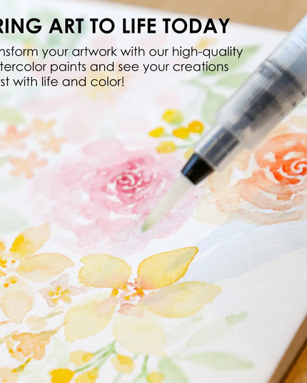 Grabie Watercolor Pocket Set of 12 with Brush - Floral Colors