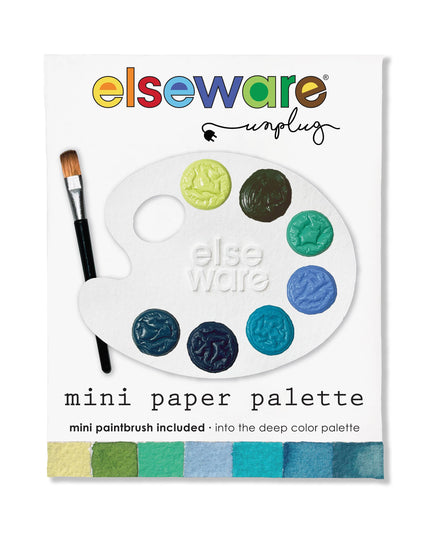 Mini Watercolor Paper Palettes - Singles w/Mini Paintbrush: Shimmering sea