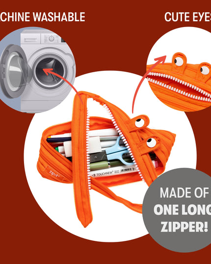 ZIPIT Orange Monster Pencil Case