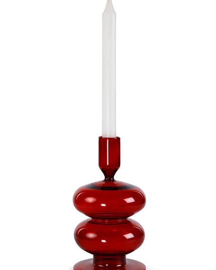 Red Wavy Candle Holder