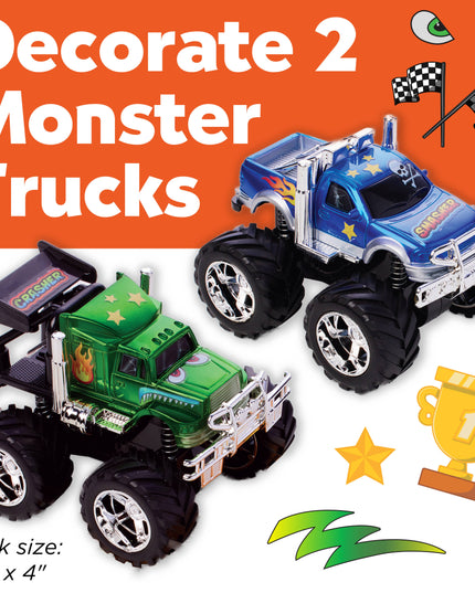 Decorate 2 Monster Trucks Craft Kit for Kids