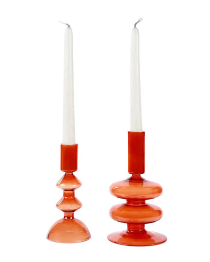 Orange Retro Candle Stick Holder
