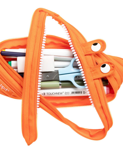 ZIPIT Orange Monster Pencil Case