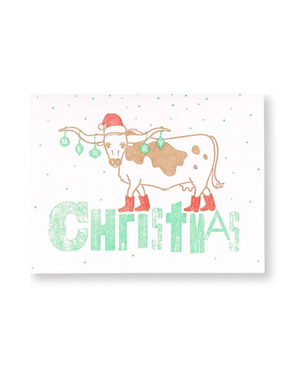 Longhorn Letterpress Christmas Card