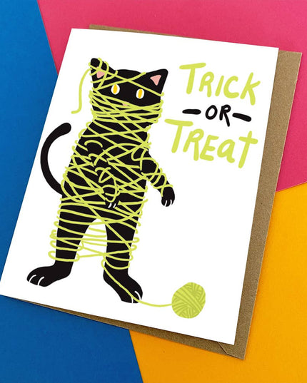 Mummy Cat Halloween Card
