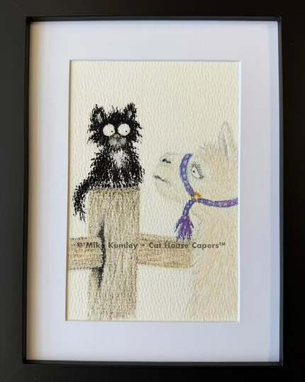 Framed Spitting Image Soft Pastel Original Artwork
