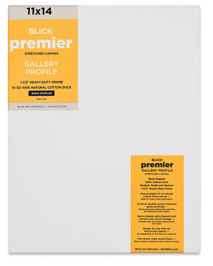 Blick Premier Stretched Cotton Canvas - Gallery Profile,  11" x 14"