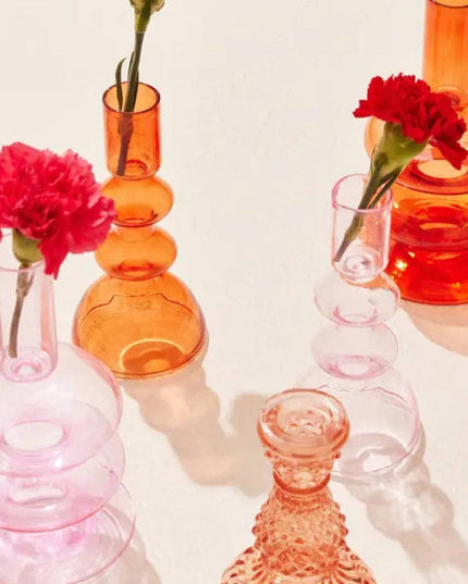 Orange Retro Candle Stick Holder