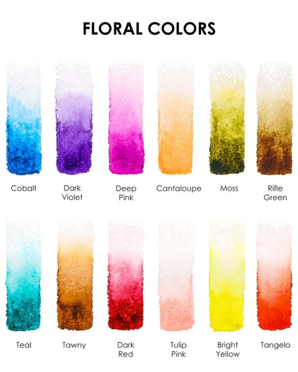 Grabie Watercolor Pocket Set of 12 with Brush - Floral Colors