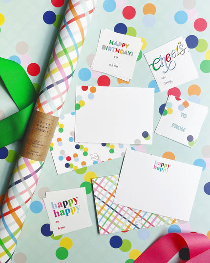 Confetti + Plaid Gift Wrap Sheets