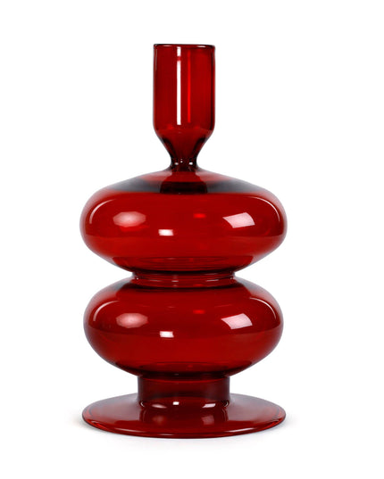 Red Wavy Candle Holder