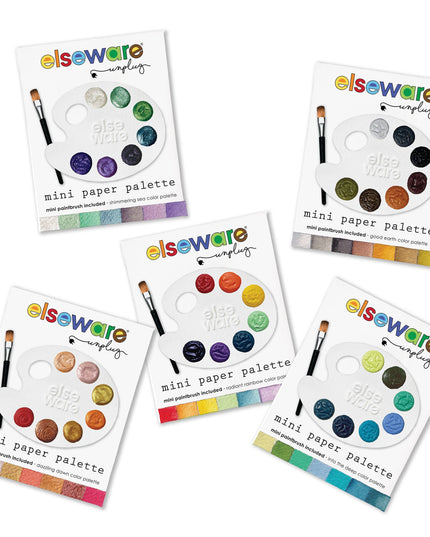 Mini Watercolor Paper Palettes - Singles w/Mini Paintbrush: Shimmering sea