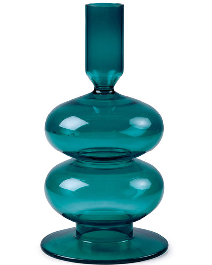 Teal Wavy Candle Holder