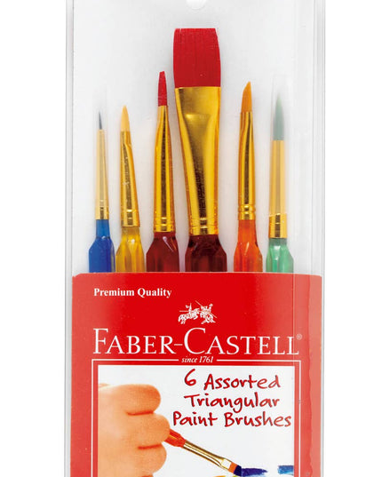 Triangular Paintbrushes, Assorted Sizes - Set of 6