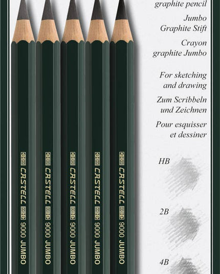 Castell 9000 5 Count Jumbo Graphite Pencil Set