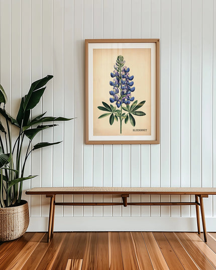 Texas Bluebonnet Seed Packet 12x18 Art Print
